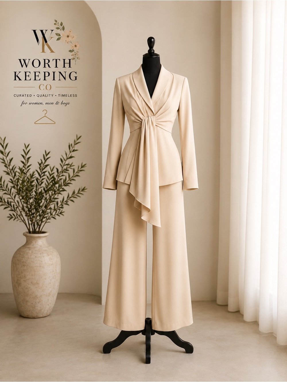 Draped Crepe Blazer